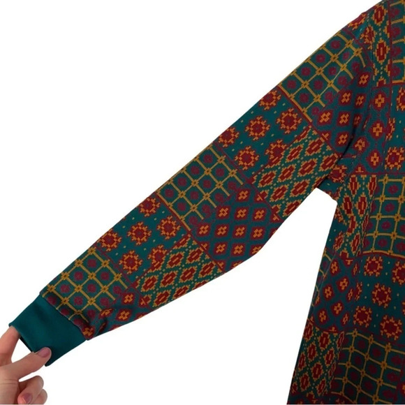 Vintage 90s Granny Sweater Tunic Patchwork Design Oversize Size Small Womens - Picture 4 of 12